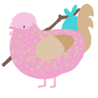 lineage curse g2, a pink and beige chicken with a speckle pattern