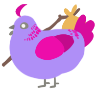 (unnamed), a lilac and fuchsia chicken with a neck-band pattern