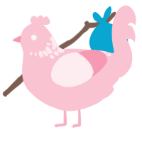 Rosabel, a rose chicken with a neck-speckle pattern