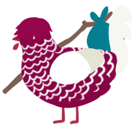 (unnamed), a maroon and white chicken with a lace pattern