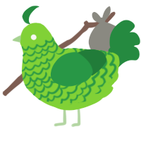 lime, a grass and viridian chicken with a lace pattern