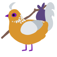 Fabulous Pinto Bean, a orange and mist chicken with a neck-speckle pattern