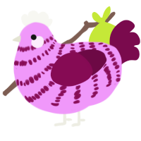 (unnamed), a lavender and wine chicken with a bar pattern