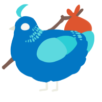 A sapphire and aqua chicken with a neck-band pattern