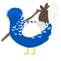 (unnamed), a ultramarine and white chicken with a half-lace pattern