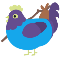 Blueberry Muffin, a sky and overcast chicken with a head pattern