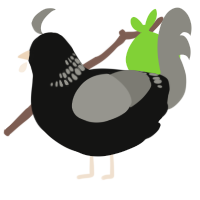 (unnamed), a black and ash chicken with a neck-band pattern