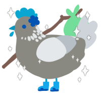 Rebel, a ash and mist chicken with a neck-speckle pattern