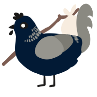 Featherrari, a tumblr and ash chicken with a neck-band pattern
