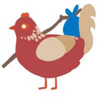 Wonderful Hot Dog, a red and beige chicken with a neck-speckle pattern