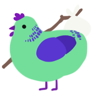 not 黄河, a spring and indigo chicken with a neck-band pattern