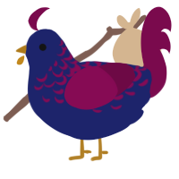 True Blue, a navy and wine chicken with a half-lace pattern