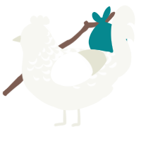World to Come, a white chicken with a half-lace pattern