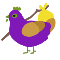 PeanutButter n Jelly, a violet and gold chicken
