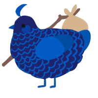 Atlantic, a navy and ultramarine chicken with a lace pattern