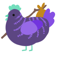(unnamed), a overcast and blurple chicken with a half-bar pattern