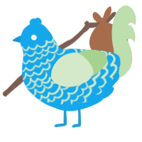 Skubliky, a sky and gluppy chicken with a lace pattern