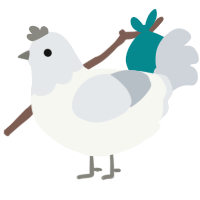 million knives, a white and mist chicken with a head pattern