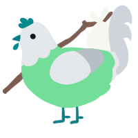 A spring and mist chicken with a head pattern