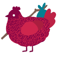Himeros, a maroon and crimson chicken with a double-lace pattern