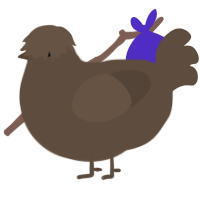 dirt, a bark chicken
