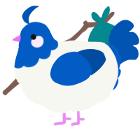 BlueCollar, a white and ultramarine chicken with a head pattern