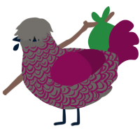 Kleio, a grey and wine chicken with a double-lace pattern