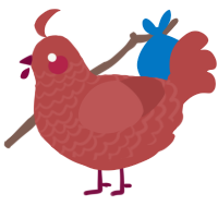 (unnamed), a red chicken with a lace pattern