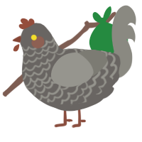 Angel Zag, a grey and ash chicken with a lace pattern