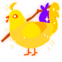 Midas, a beige and ochre chicken with a head pattern