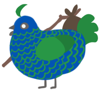 mmmaybe, a ultramarine and viridian chicken with a lace pattern