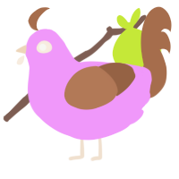 Mishu, a lavender and brown chicken