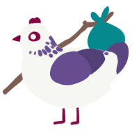 (unnamed), a white and overcast chicken with a neck-speckle pattern