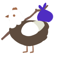 smor, a bark and white chicken with a head pattern