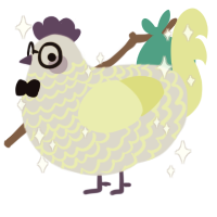 Bob, a mist and lemon chicken with a lace pattern