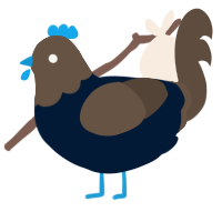 ohoo, a tumblr and bark chicken with a head pattern