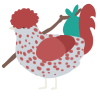 (unnamed), a mist and red chicken with a speckle pattern