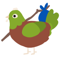 Shrek, a russet and chartreuse chicken with a head pattern