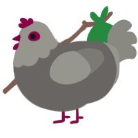 Simple Pigeon, a grey and ash chicken with a head pattern