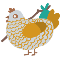 (unnamed), a mist and ochre chicken with a lace pattern