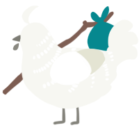 Blanc, a white chicken with a half-bar pattern