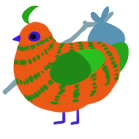 Mr John Spooky, a sky and orchid chicken with a bar pattern
