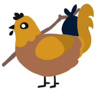 breadbox, a brown and ochre chicken with a head pattern