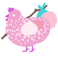 The Pink Two, a pink and rose chicken with a speckle pattern