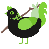 Apple, a sable and grass chicken with a neck-speckle pattern