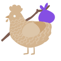 unripe, a beige chicken with a lace pattern