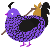 (unnamed), a blurple and sable chicken with a lace pattern