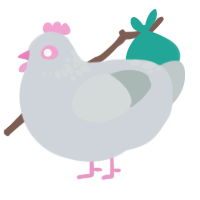 Peep, a mist and silver chicken with a neck-speckle pattern