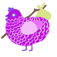(unnamed), a amethyst and lavender chicken with a lace pattern