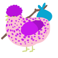 Barbie Girl, a rose and amethyst chicken with a speckle pattern